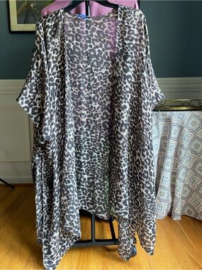 Apt. 9 Leopard Print Kimono in Brown & Black One Size